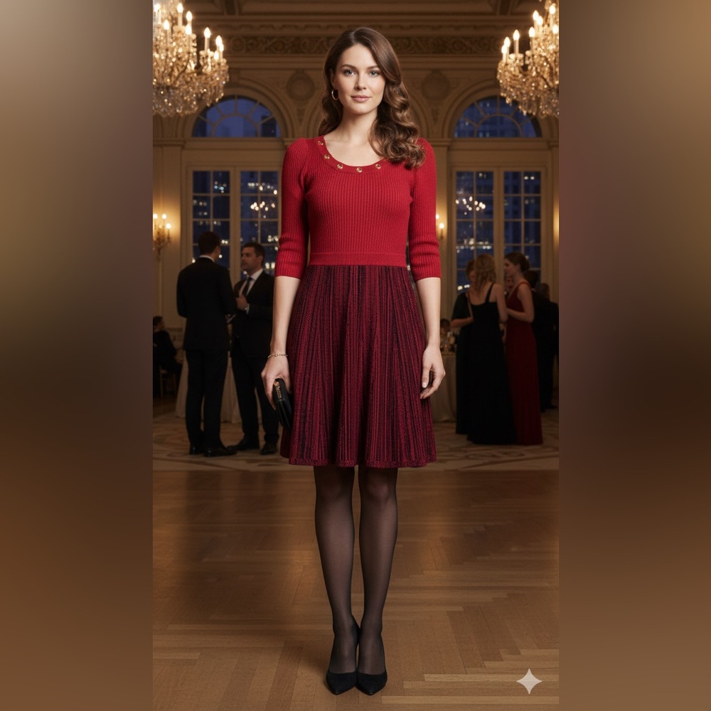 Candie's Red and Burgundy Dress